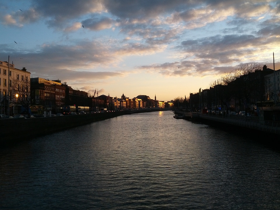 Ireland liffey sunset
