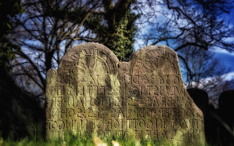 Ancient cemetery grave