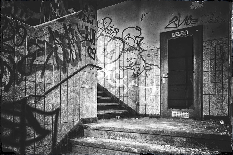 Architecture black black and white