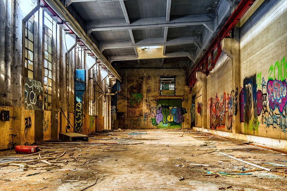 Architecture factory graffiti