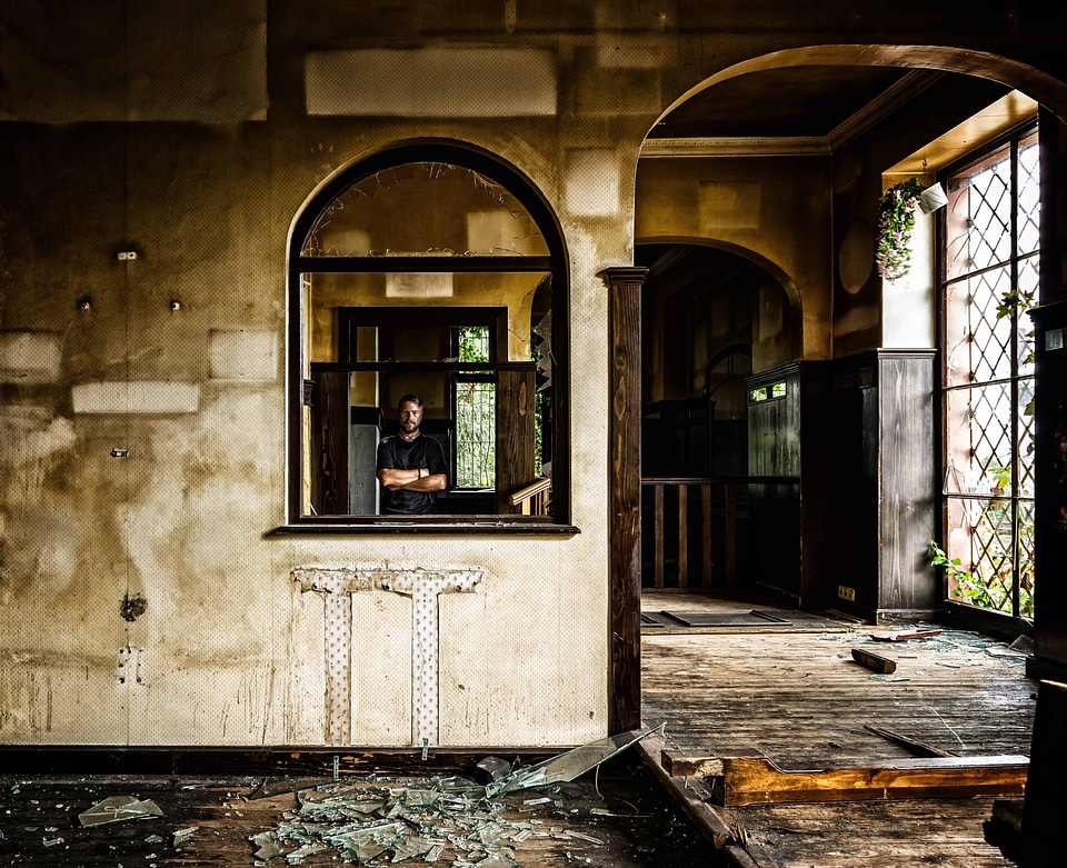 Abandoned architecture house