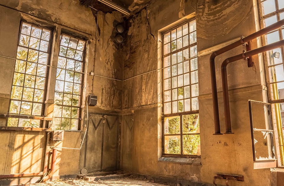 Abandoned architecture house
