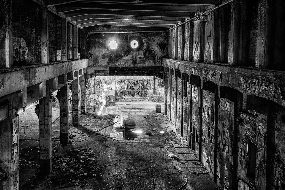 Abandoned architecture black