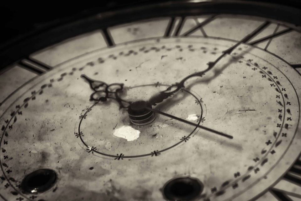 Black And White clock detail