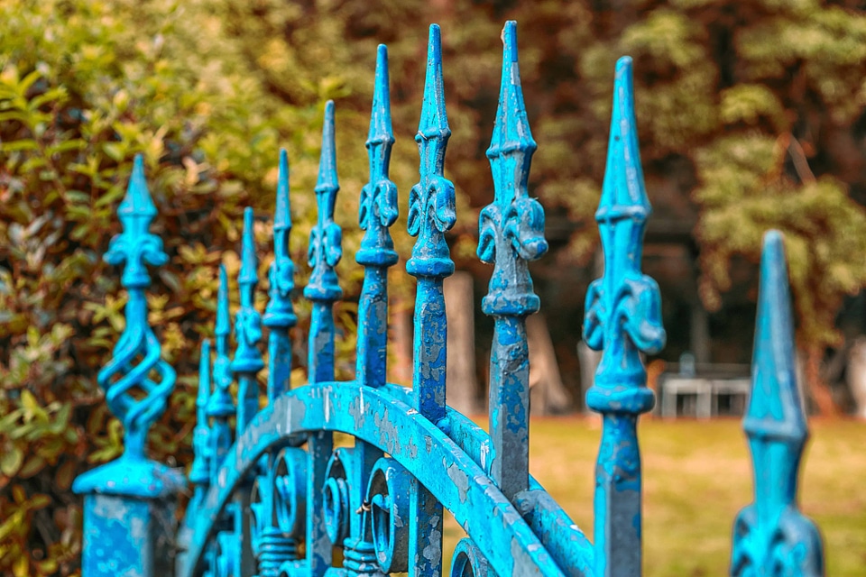 Antique fence front door