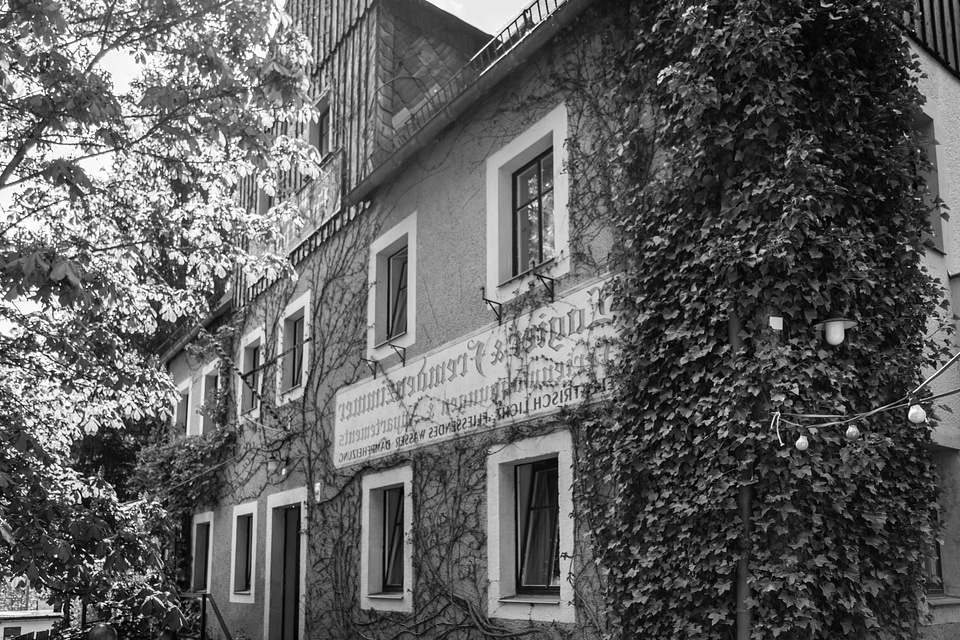 Architecture black and white brick