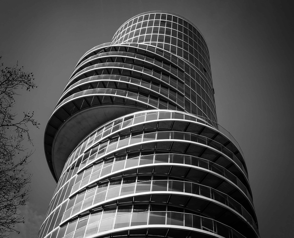 Architecture black and white city