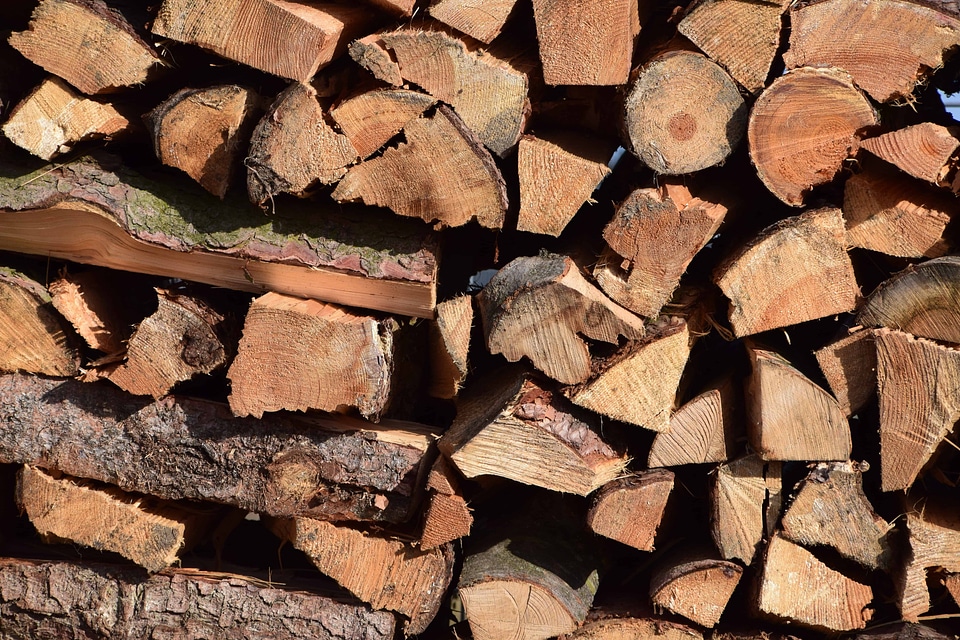 Bark brown firewood