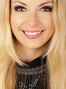 Attractive beautiful blonde hair photo