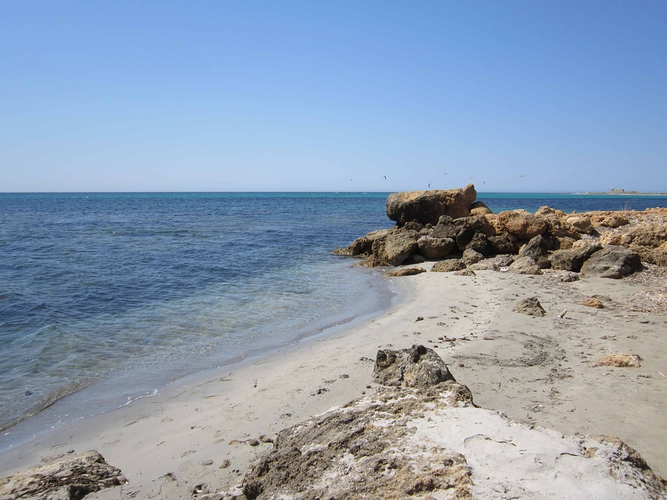 Beach blue sky coast