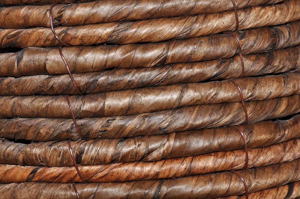 Woven natural material brown