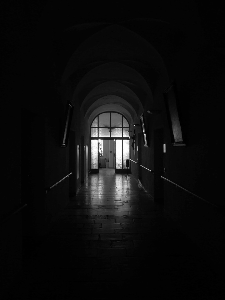 Architecture black and white dark photo