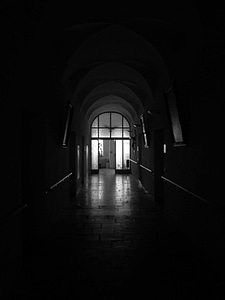 Architecture black and white dark photo