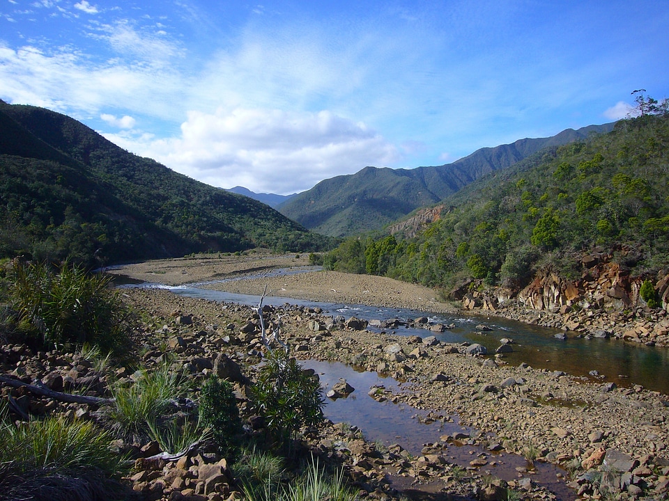 Water rocks mountains