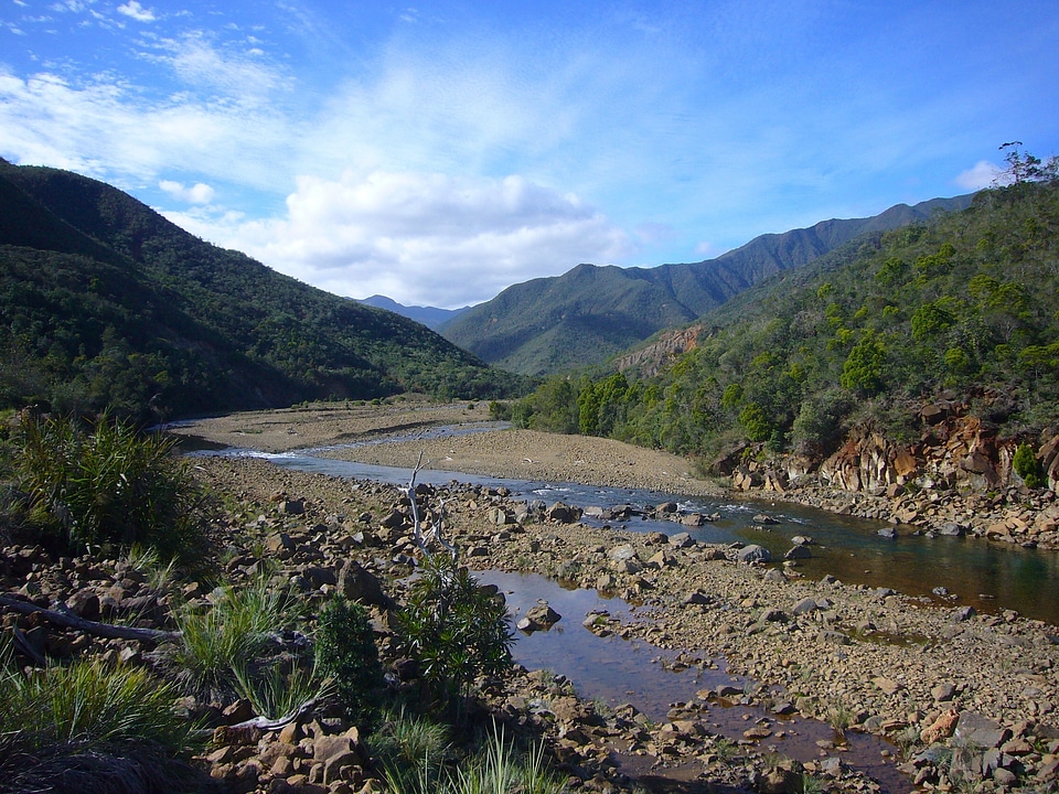 Water rocks mountains photo