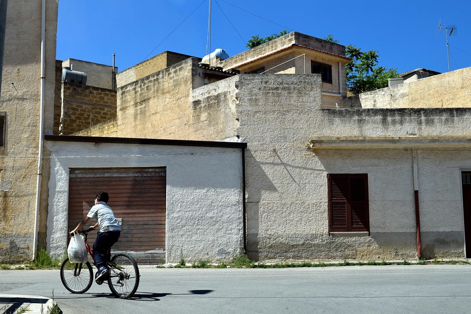 Ancient architecture bicycle