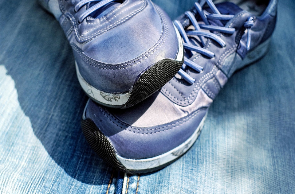 Blue fashion footwear