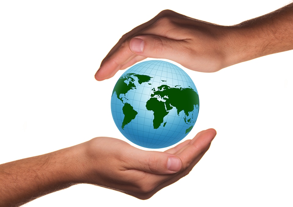 Handful of earth globe