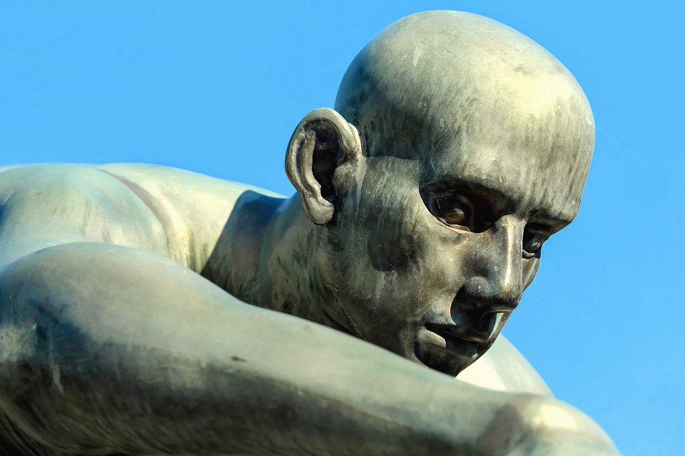 Art blue sky bronze