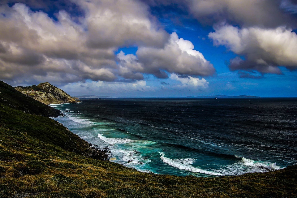 Beach cloudy coast photo