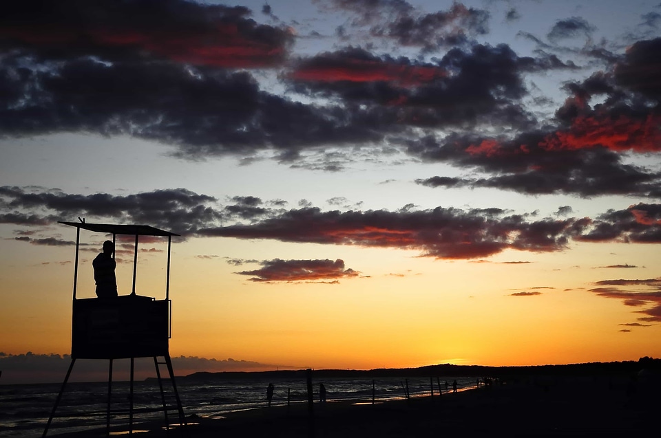 Backlight beach coast