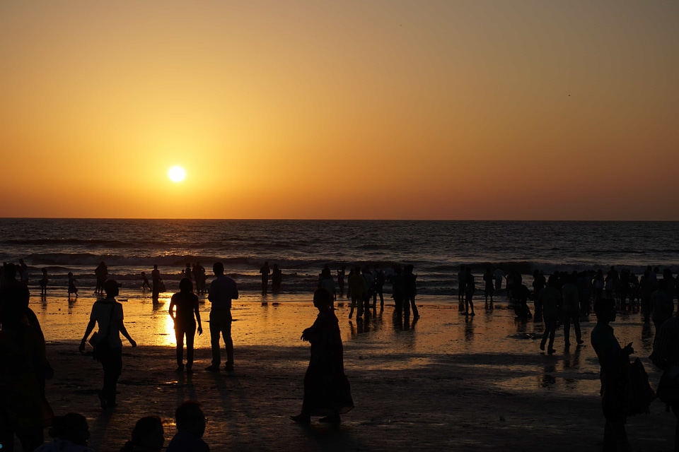 Backlight beach coast