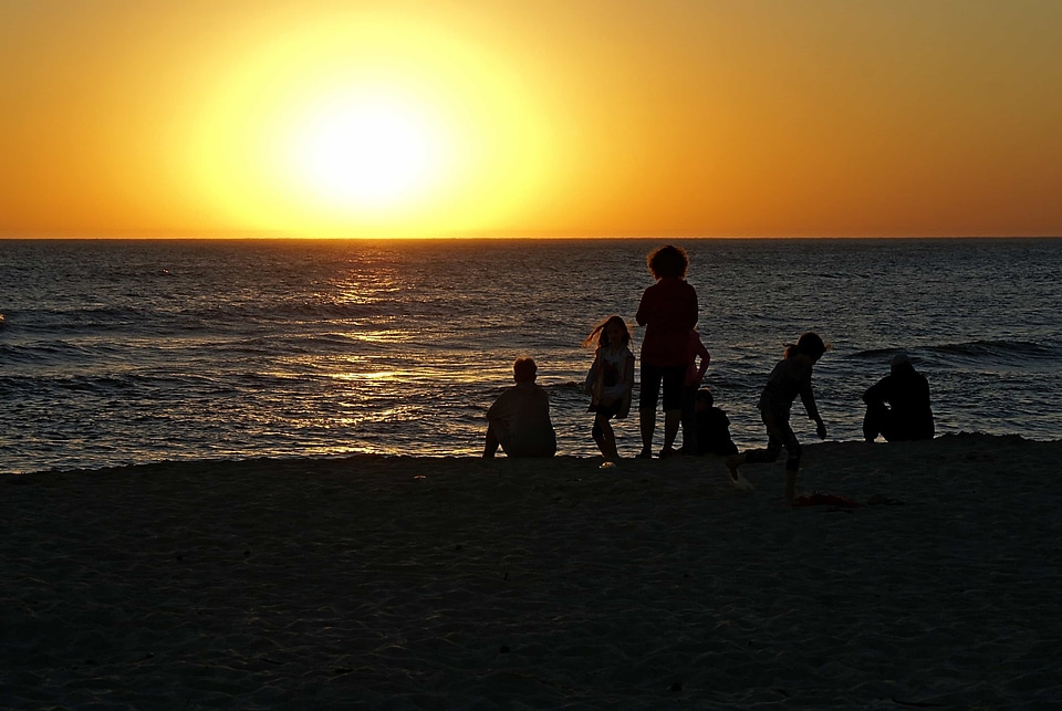 Backlight beach coast photo