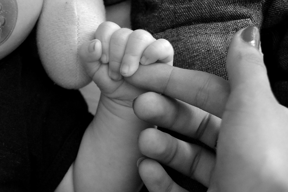 Baby black and white child