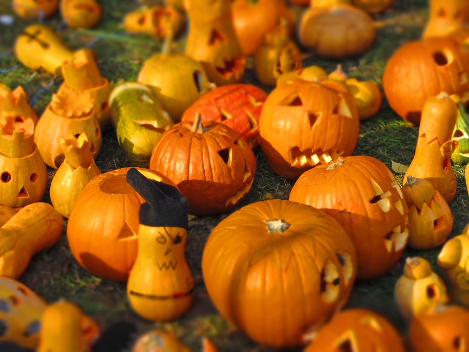 Yellow o-lantern halloween