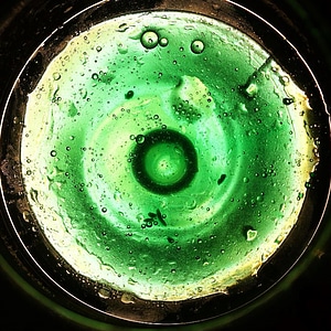Abstract bubble dark green