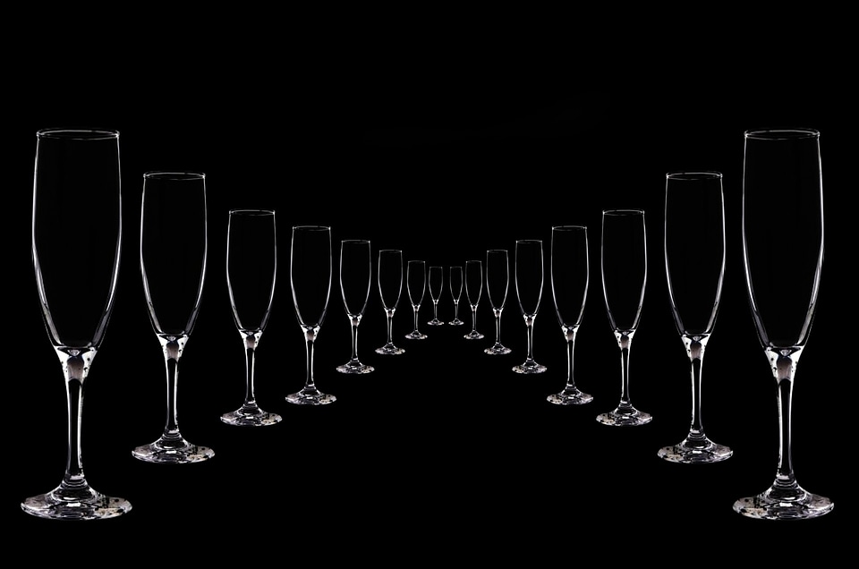 Champagne glasses beverage concept