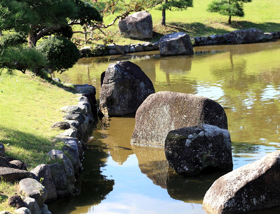 Fountain lake landscape photo