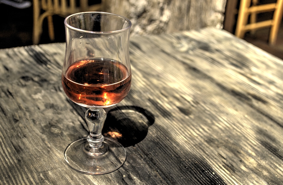 Glass alcohol drink