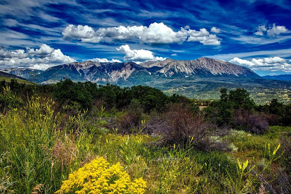 Cloud clouds grass photo