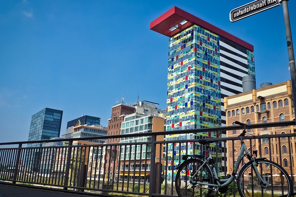 Architecture bicycle blue sky