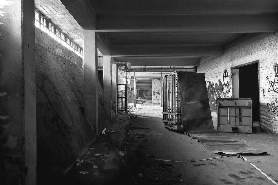 Abandoned interior monochrome