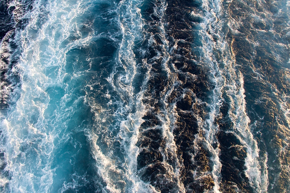 Waves rushing water ocean