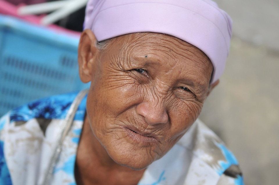 Elderly grandmother happy