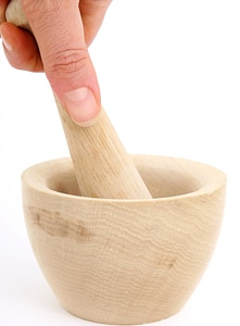 Bowl container finger photo