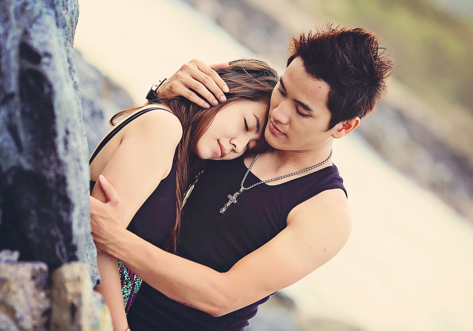 Affection attractive boyfriend