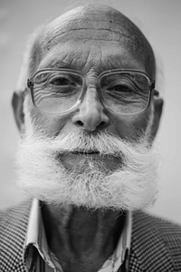 Beard black and white elder photo