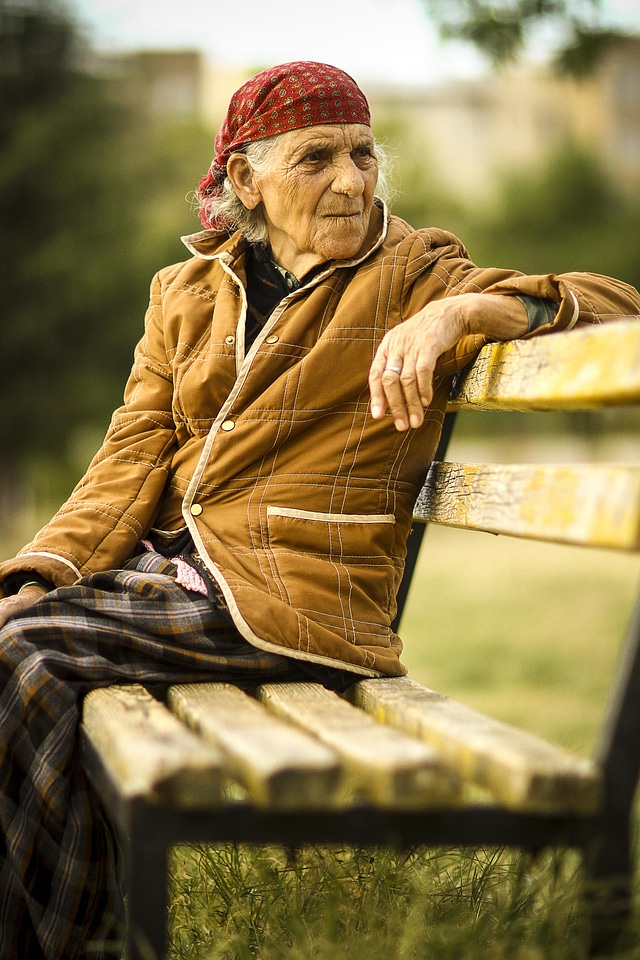 Bench daylight man