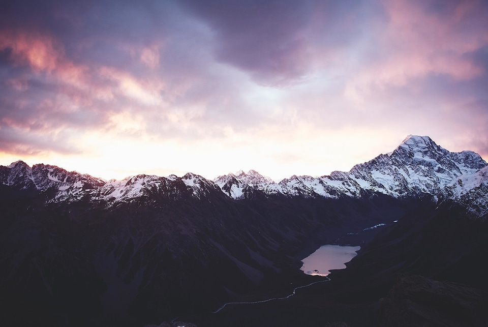 Dawn fog glacier photo