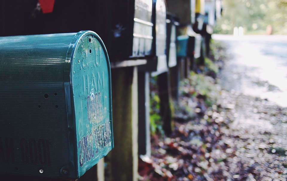 Asphalt city mailbox