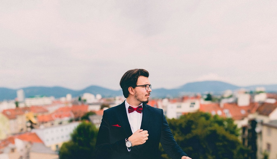 Attractive beautiful photo businessman
