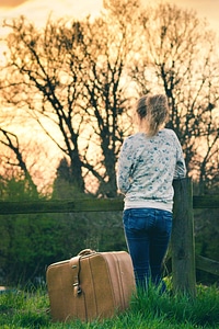 Blonde Hair field grass photo