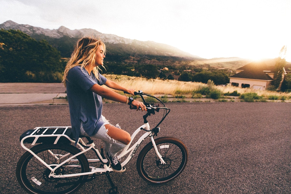 Action beautiful bicycle
