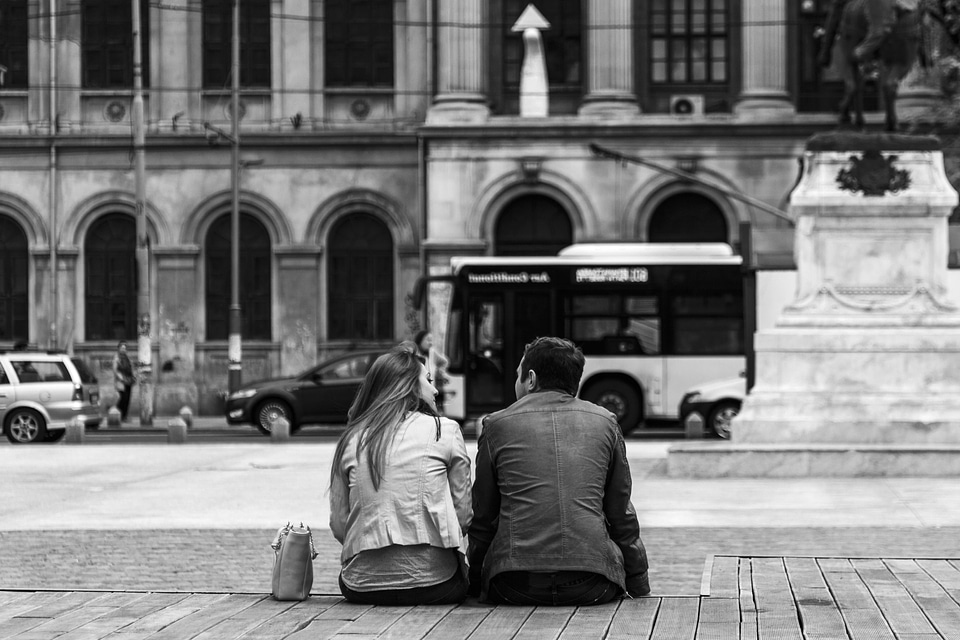 Architecture black and white boyfriend