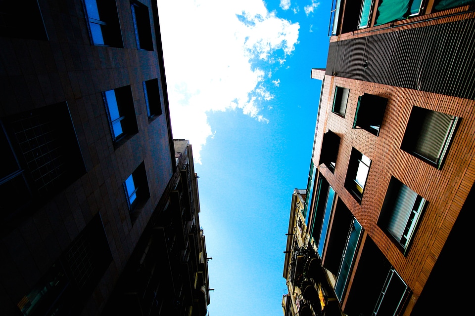 Apartment architecture blue sky