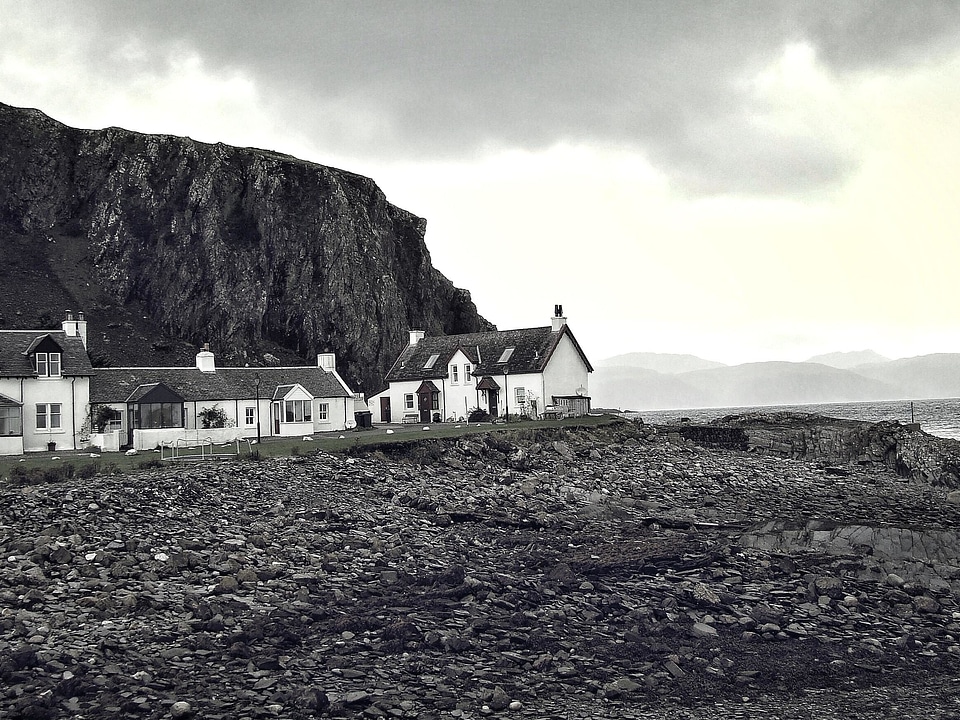 Architecture beach black and white